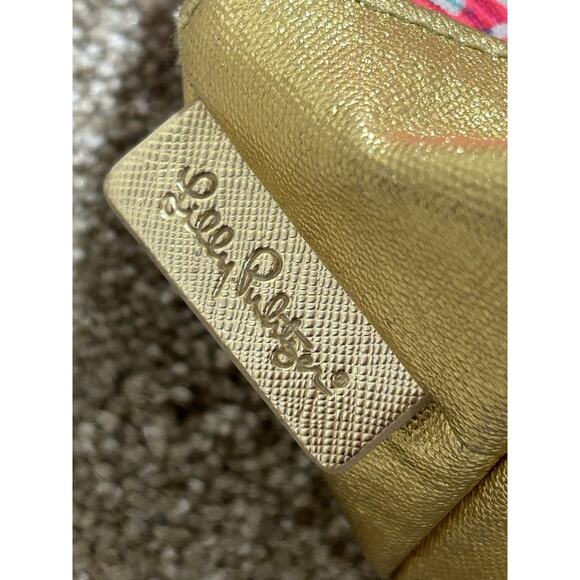 Lily Pulitzer Wine Bag Gold Fan Sea Pants Tote - Picture 4 of 5